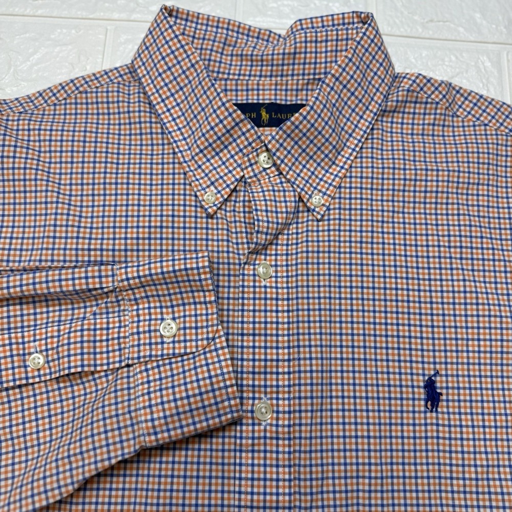 Ralph Lauren Mens Long Sleeve Plaid Cotton Button Down Shirt XL Multicolor